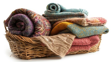 a photo of Blankets: Additional coverings for warmth, often stored in a basket or on a chair