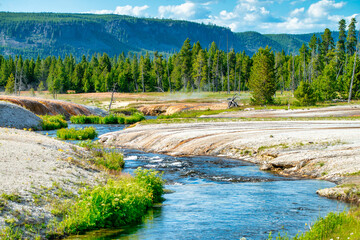 Geysers at Black Sand Basin Trail, Yellowstone National Park