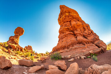 Amazing view of Arches National Park, Utah in summer season