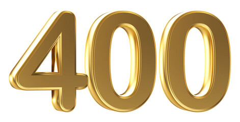 Gold 3D Number 400