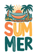 Summer t-shirt design, summer vacation t shirt design, beach vacation. Tropical summer