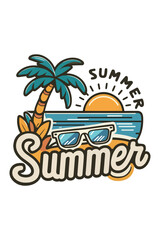 Summer t-shirt design, summer vacation t shirt design, beach vacation. Tropical summer