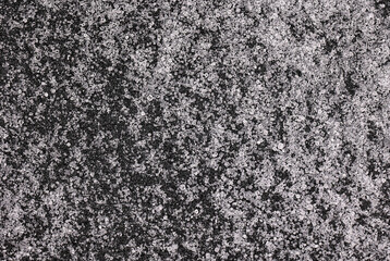 Rock salt granules macro closeup