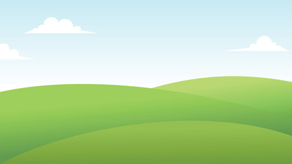 landscape with green grass and sky vector illustration
