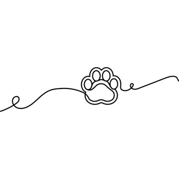 recommend clip art: Paw Print Continuous Line Art