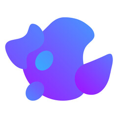 Gradient colorful shape in trendy style. Abstract liquid shape, icon or logo. Vector isolated on white background.