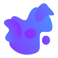 Gradient colorful shape in trendy style. Abstract liquid shape, icon or logo. Vector isolated on white background.