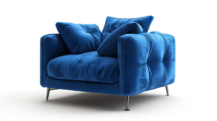 blue sofa isolated on white