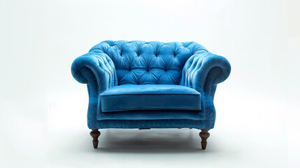 blue armchair isolated on white