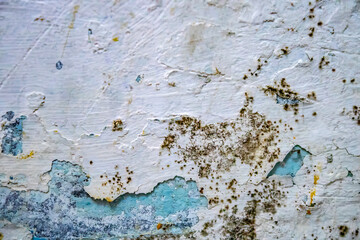 blue and white craked concrete wall art texture background