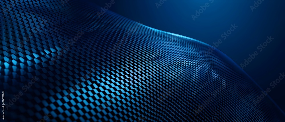 Poster blue background with carbon fiber texture pattern vector presentation design