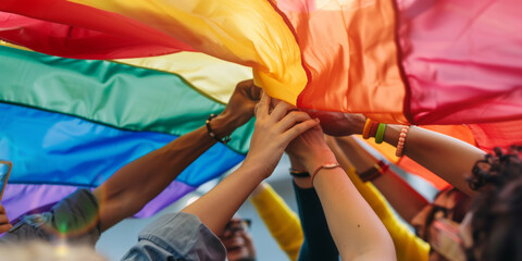 Visuals of LGBTQ+ employees being part of team activities and being supported by allies in the workplace