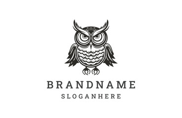 Owl logo icon design template vector illustration