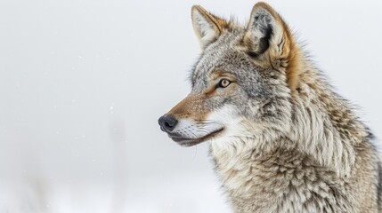 Fototapeta premium A majestic wolf on a clean white background