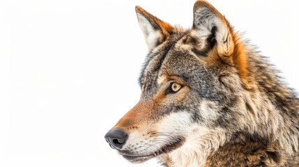 Naklejka premium A majestic wolf on a clean white background