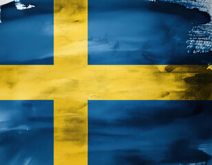 Sweden flag with grunge texture.