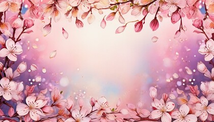 pink background. cherry blossom petals. Glitter effect. flame.