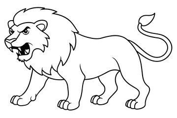 lion line art silhouette illustration