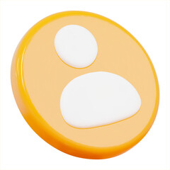 3d yellow profile icon. Symbol user profile. Stock vector illustration on isolated background.