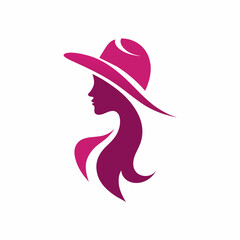 Modern Women hat fashion logo vector art illustration