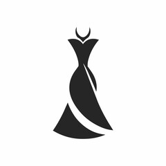 Modern Women dress fashion logo vector art illustration