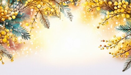 Fototapeta premium white background. Mimosa. Glitter effect. flame.