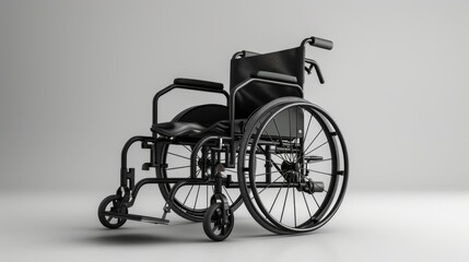 Fototapeta na wymiar Manual wheelchair with adjustable footrests and armrests.