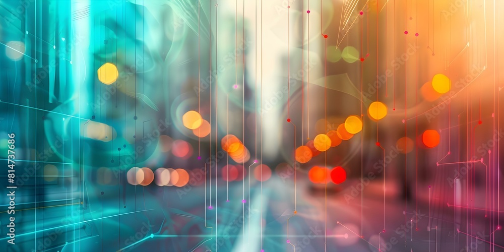 Aufkleber abstract on the development of digital infrastructure and it services in smart cities. concept smart