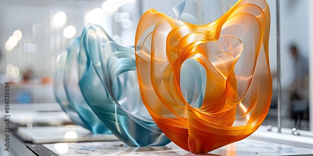 Poster 3d printing merges art and technology to create intricate sculptures and objects. concept 3d printin