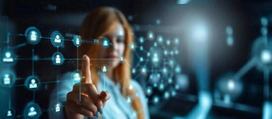 Human Resources Manager Selecting Most Suitable Candidate from Workers' Social Network, HR, Hiring Concept.