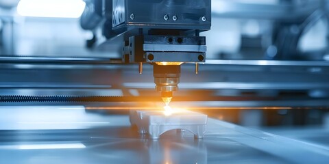 Efficient Manufacturing of Customized Products at a D Printing Factory. Concept 3D Printing, Customization, Manufacturing, Efficiency, Factory Settings