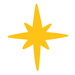 Obraz premium Flash sparkle flat star icon.