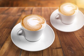 Warm tasty fresh Latte coffee with Milk