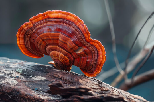 A reishi mushroom. trending superfood with health benefits