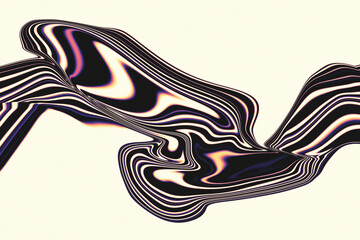 Stripes abstract line object, curve wave shape, rainbow gradient grainy for wallpaper, poster background with copy space