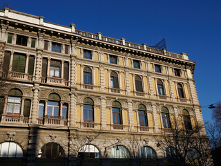 Obraz premium Historic palace in Piazza Castello at Milan, Italy