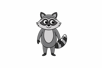 raccoon cartoon vector illustration