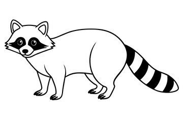 raccoon line art silhouette illustration