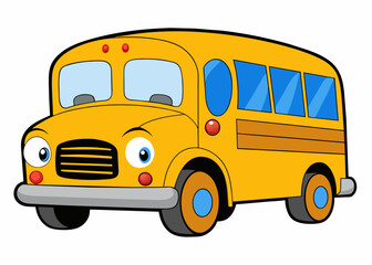 Vibrant Yellow School Bus Illustration for Educational Projects