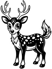 Clean Line Black and White Coloring Page for Kids