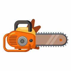 Professional Chainsaw on White Background for Sale and Repair Services