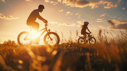 Obraz premium person riding a bike in the park