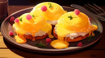 Eggs Benedict with hollandaise sauce