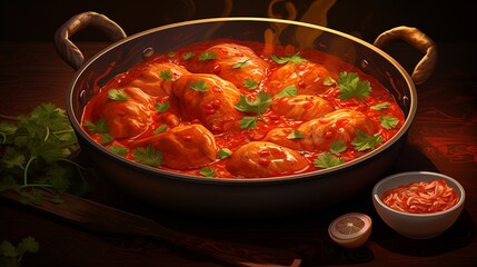 Chicken tikka masala with creamy tomato curry