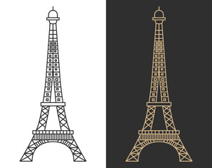 Fototapeta premium Paris architecture line skyline illustration