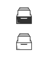 Human resources file folder cabinet thin line Icon