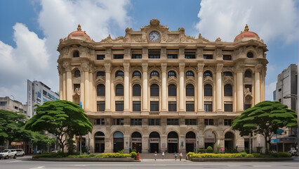 Fototapeta premium Historic colonial building with striking facade