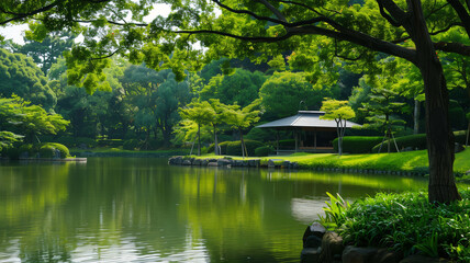 Obraz premium 夏の日本庭園