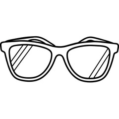 Sunglasses outline coloring book page line art illustration digital drawing