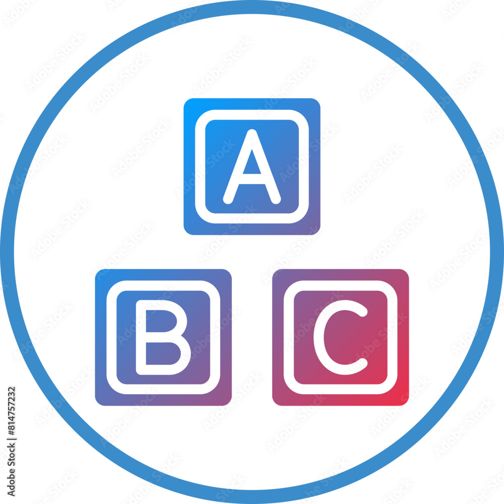 Poster vector design abc blocks icon style